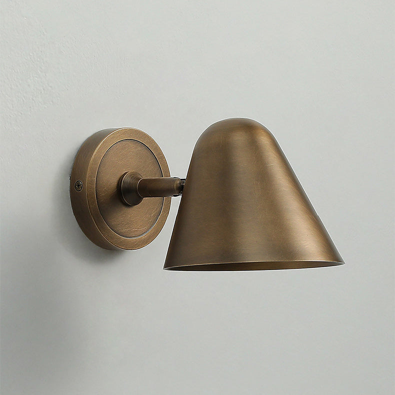 Angled view of the Casa Cone Wall Sconce in brass.