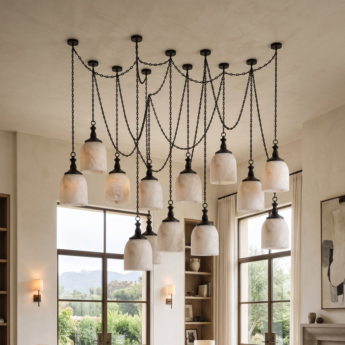Vernwick Chain Alabaster Chandelier