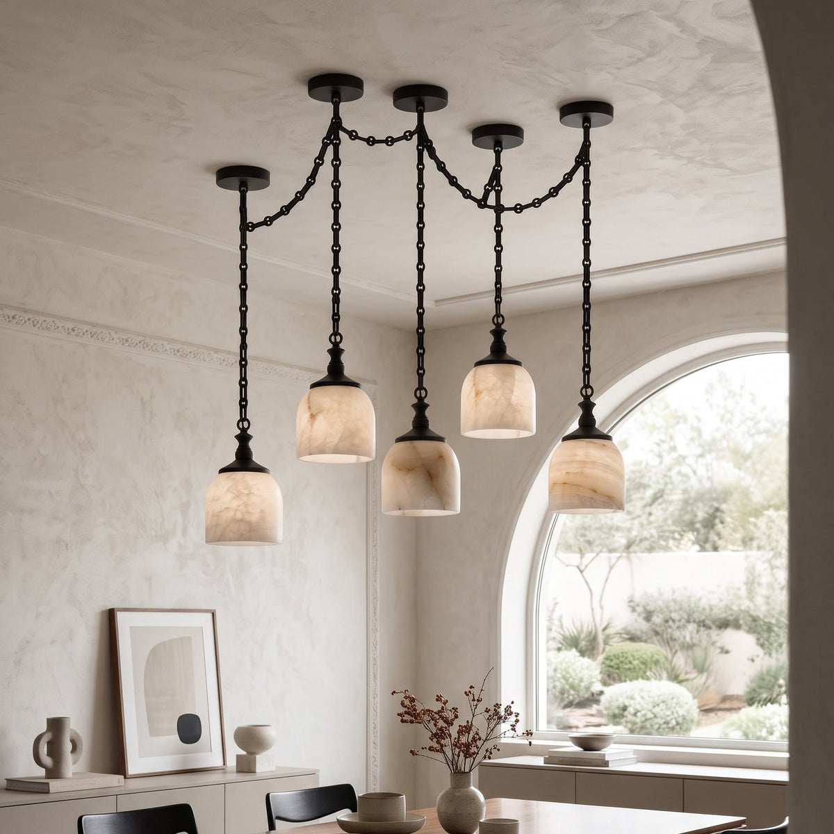 Vernwick Chain Alabaster Chandelier