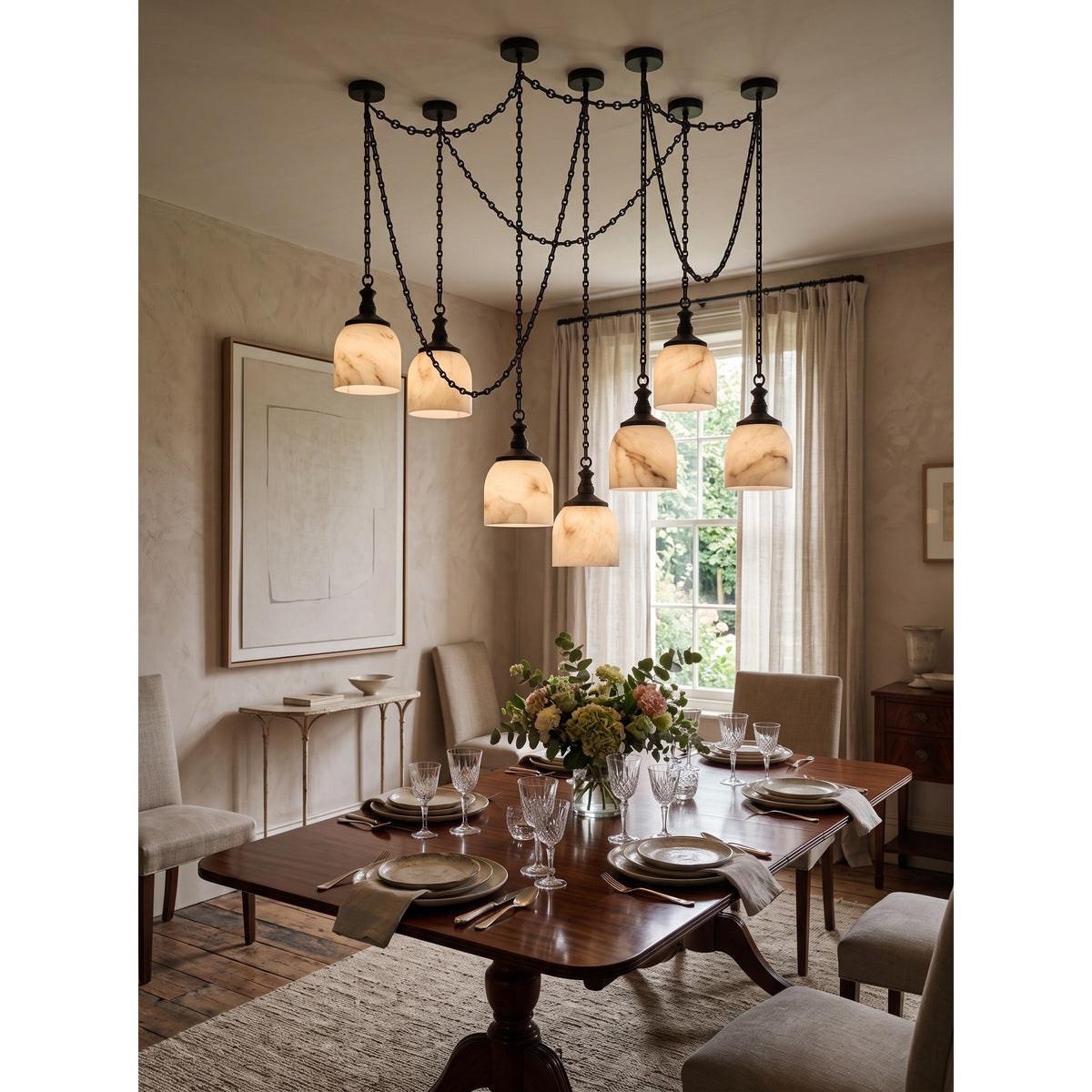 Vernwick Chain Alabaster Chandelier