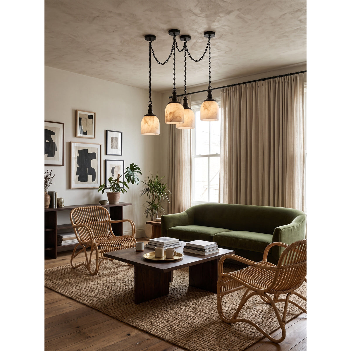 Vernwick Chain Alabaster Chandelier