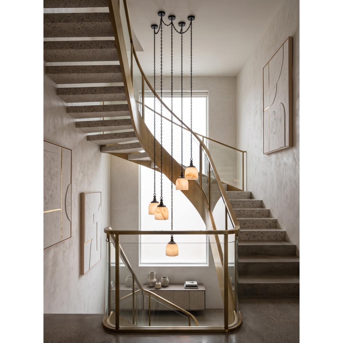 Vernwick Chain Alabaster Chandelier