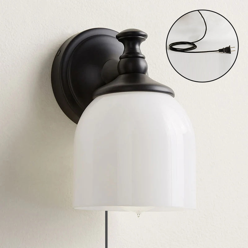 Zoriel Chart Glass Plug-in Wall Sconce