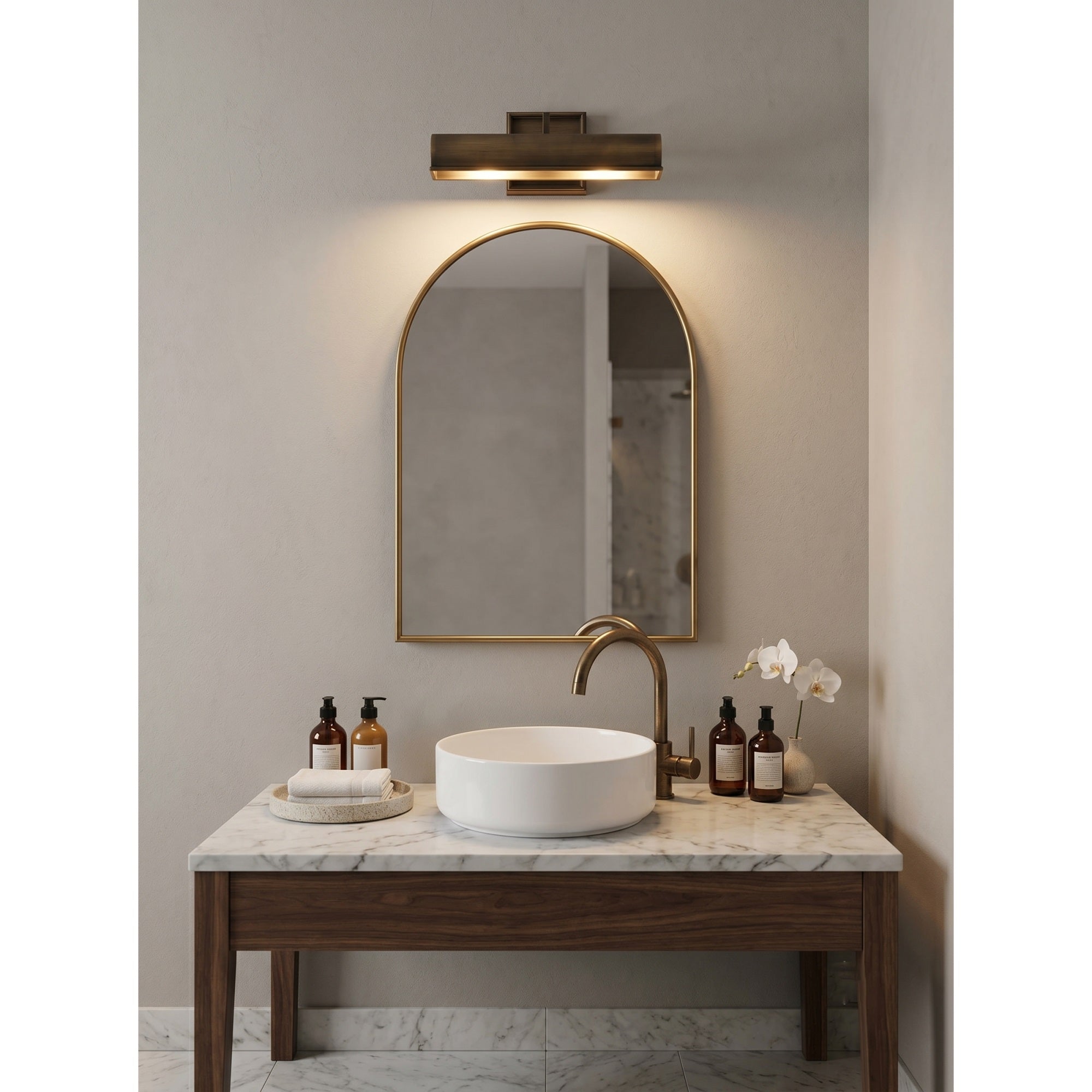 Chawton Wall Sconce illuminating a family photo gallery.