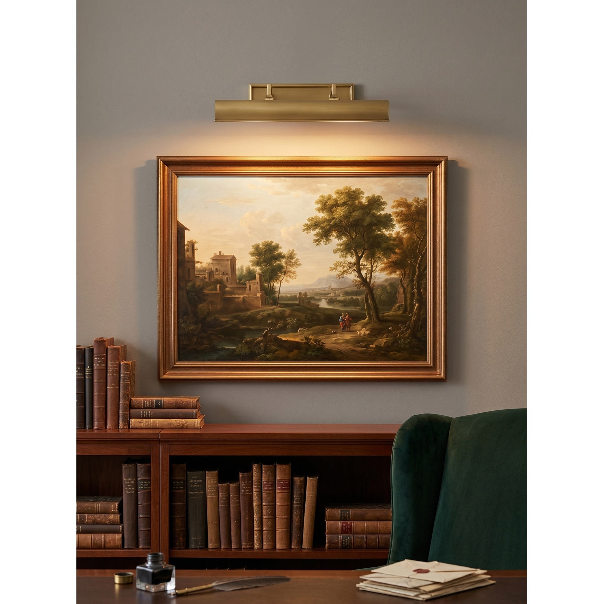 Chawton Wall Sconce used as a vanity light over a mirror.