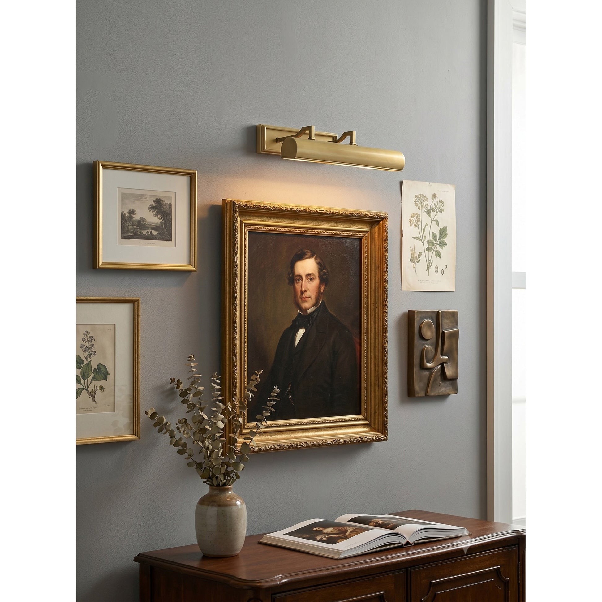 Angled view of the 2-head Chawton Sconce in bronze antiquing.