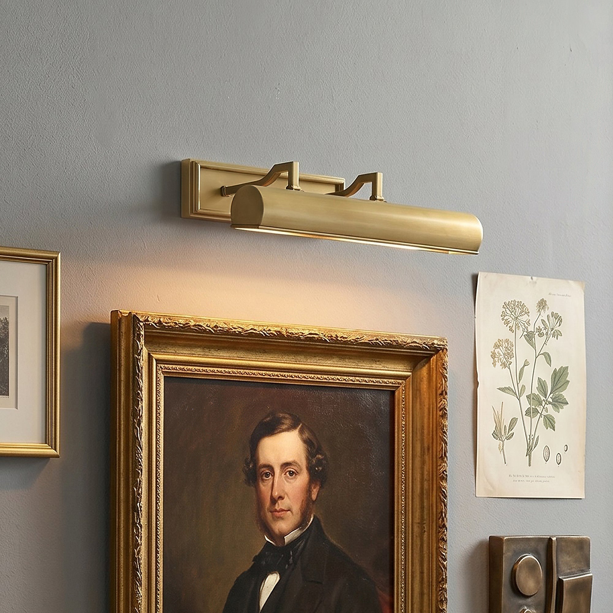 Angled view of the Chawton Wall Sconce in brass.