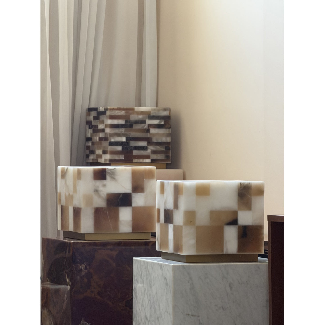 Another angle highlighting the lamp's geometric design.