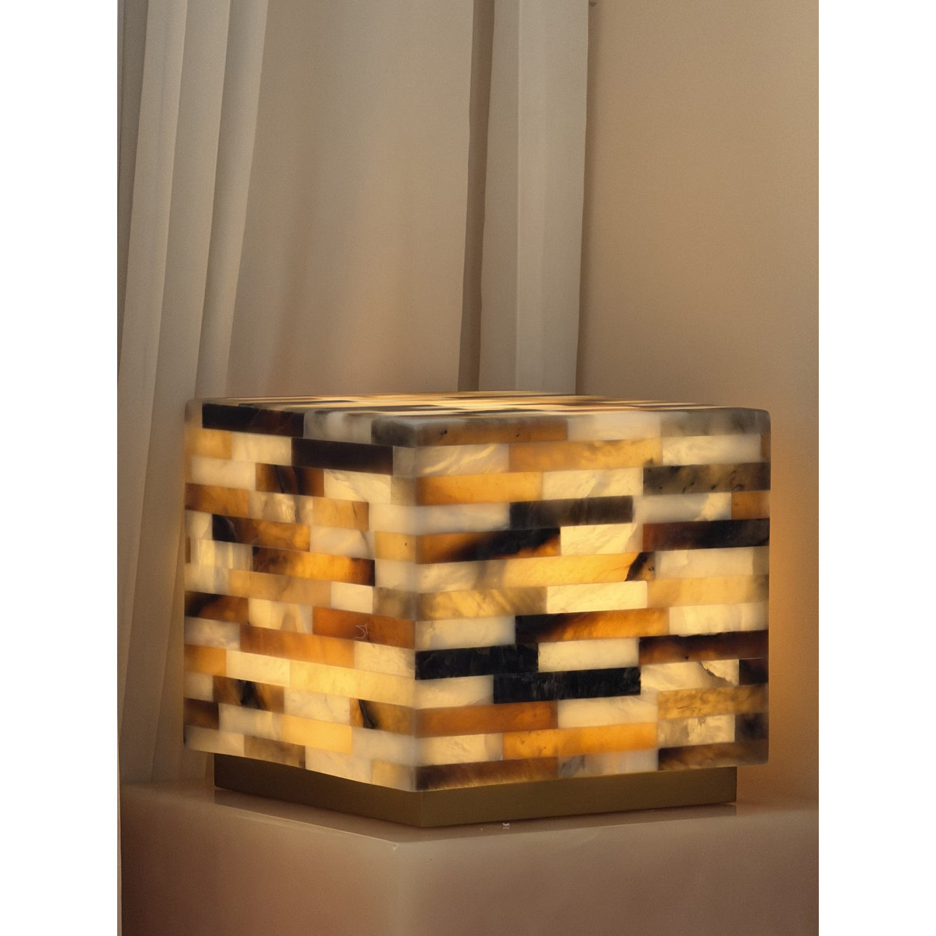 The lamp in a minimalist bedroom setting.