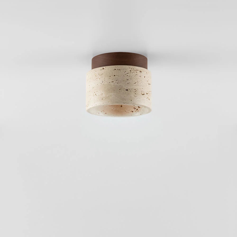 The Davise Flush Mount against a dark, moody background.
