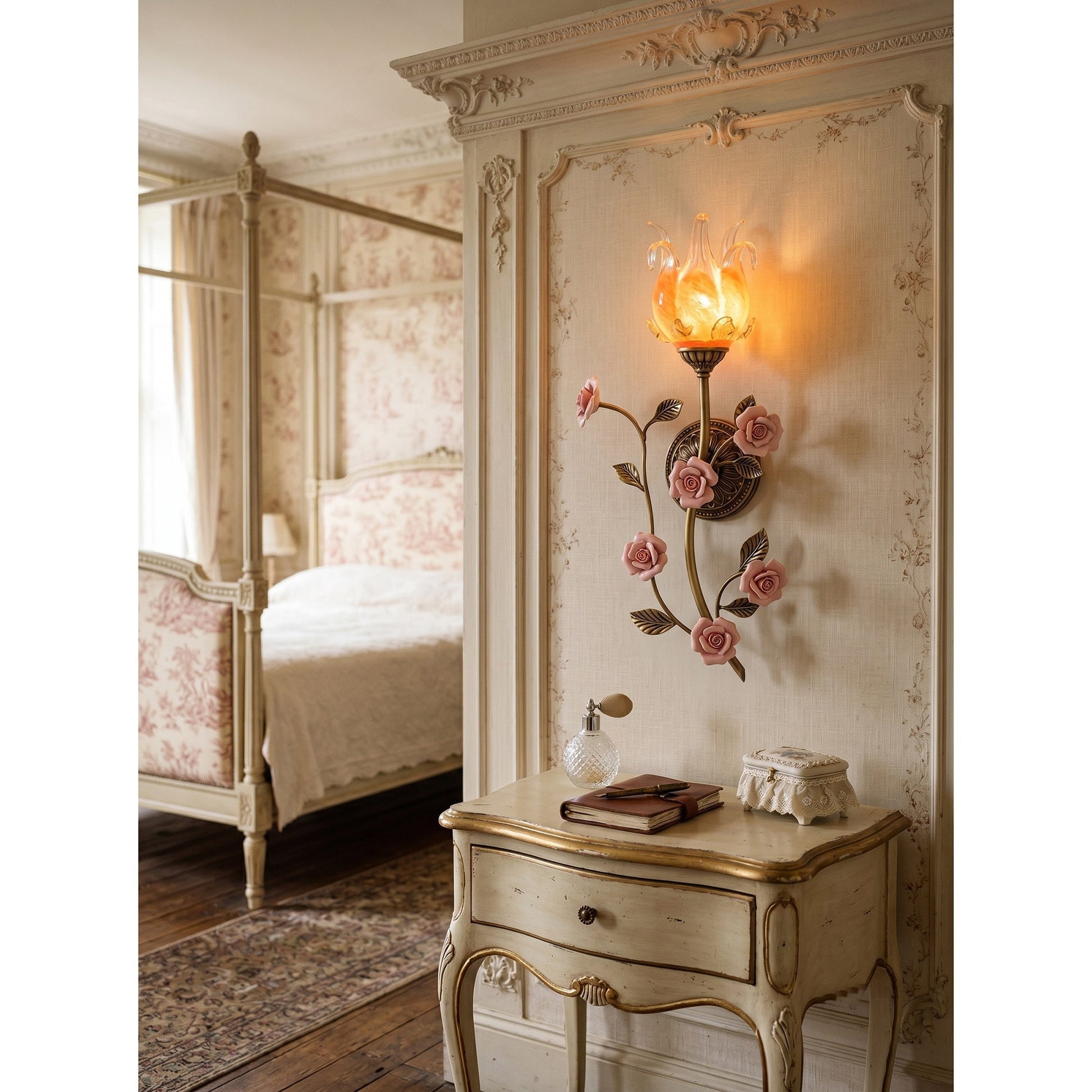 Lifestyle image showing the sconce as an accent light in an elegant entryway.