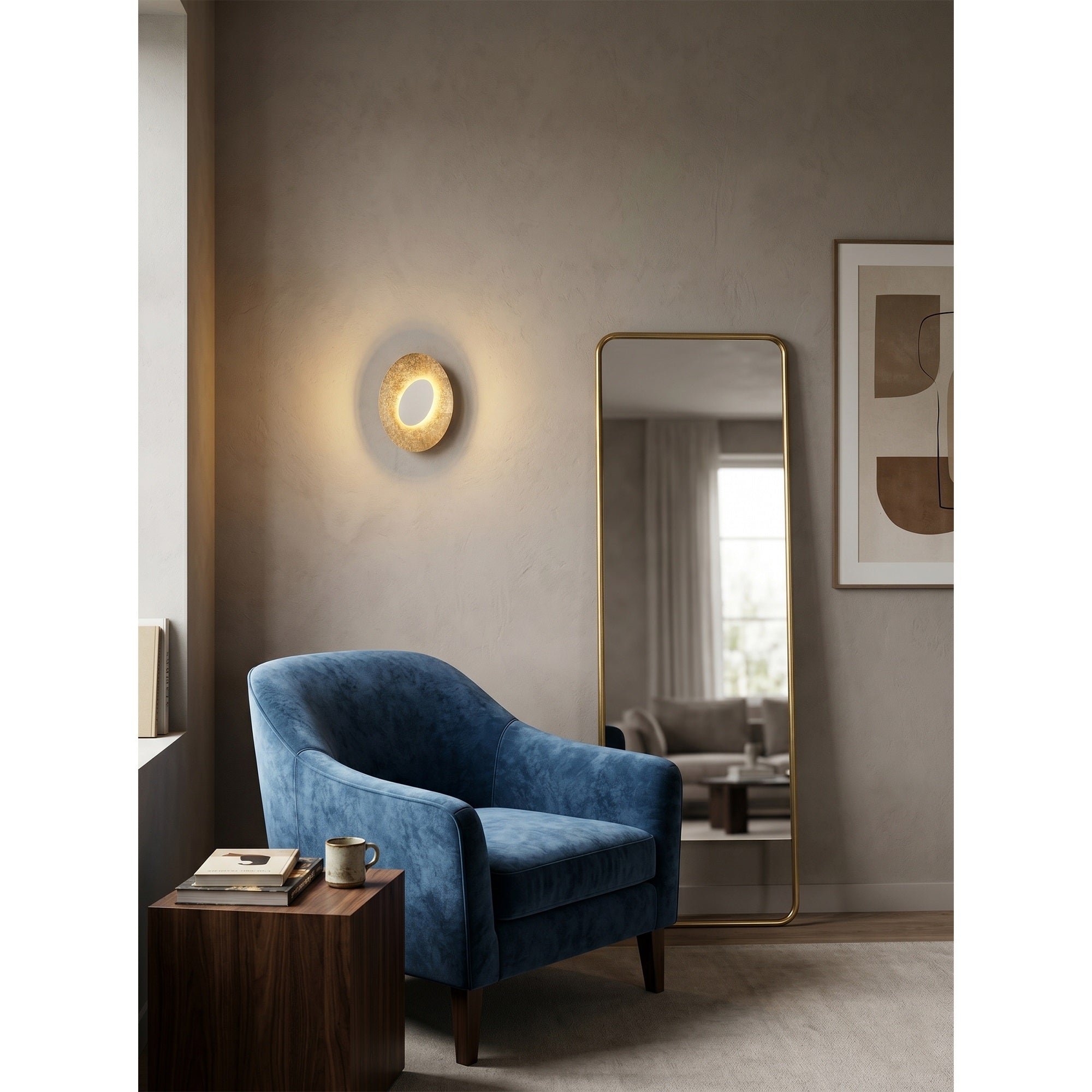 Escale Blade Wall Sconce installed in a minimalist hallway, providing ambient lighting.