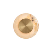 Ethereal Moon Wall Sconce in White Onyx and Gold.