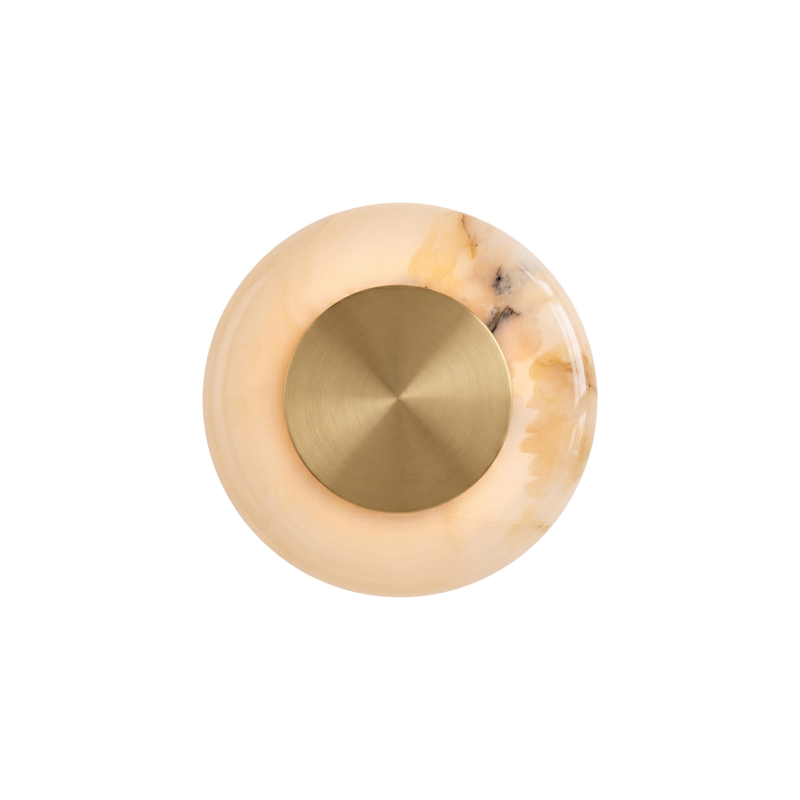 Ethereal Moon Wall Sconce in White Onyx and Gold.