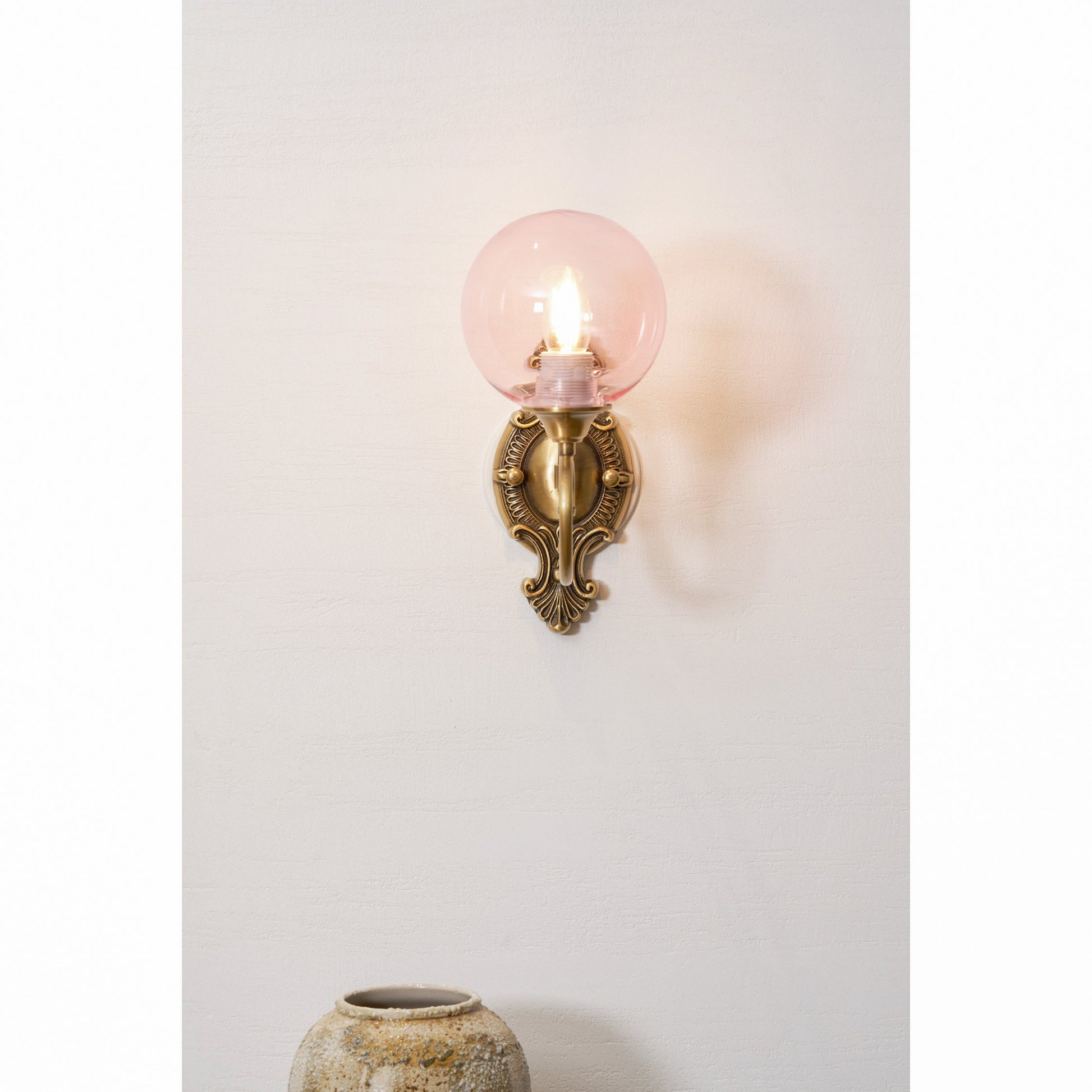 Top-down view of the Evelyn Glass Wall Lamp.