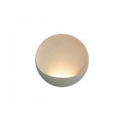Flindt Round Wall Sconce in white, front view.