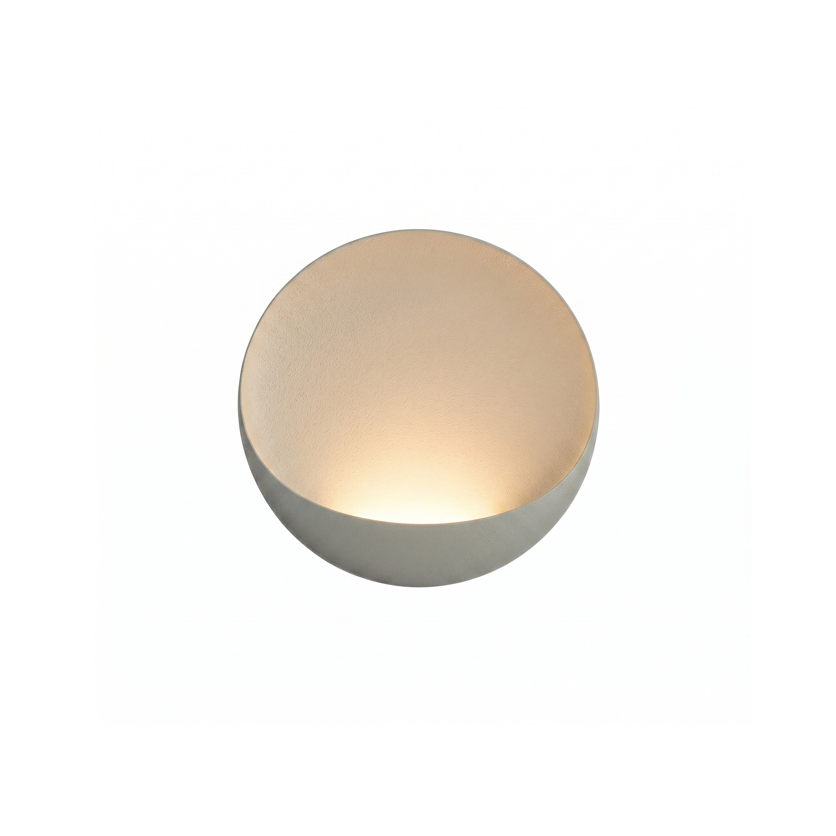 Flindt Round Wall Sconce in white, front view.