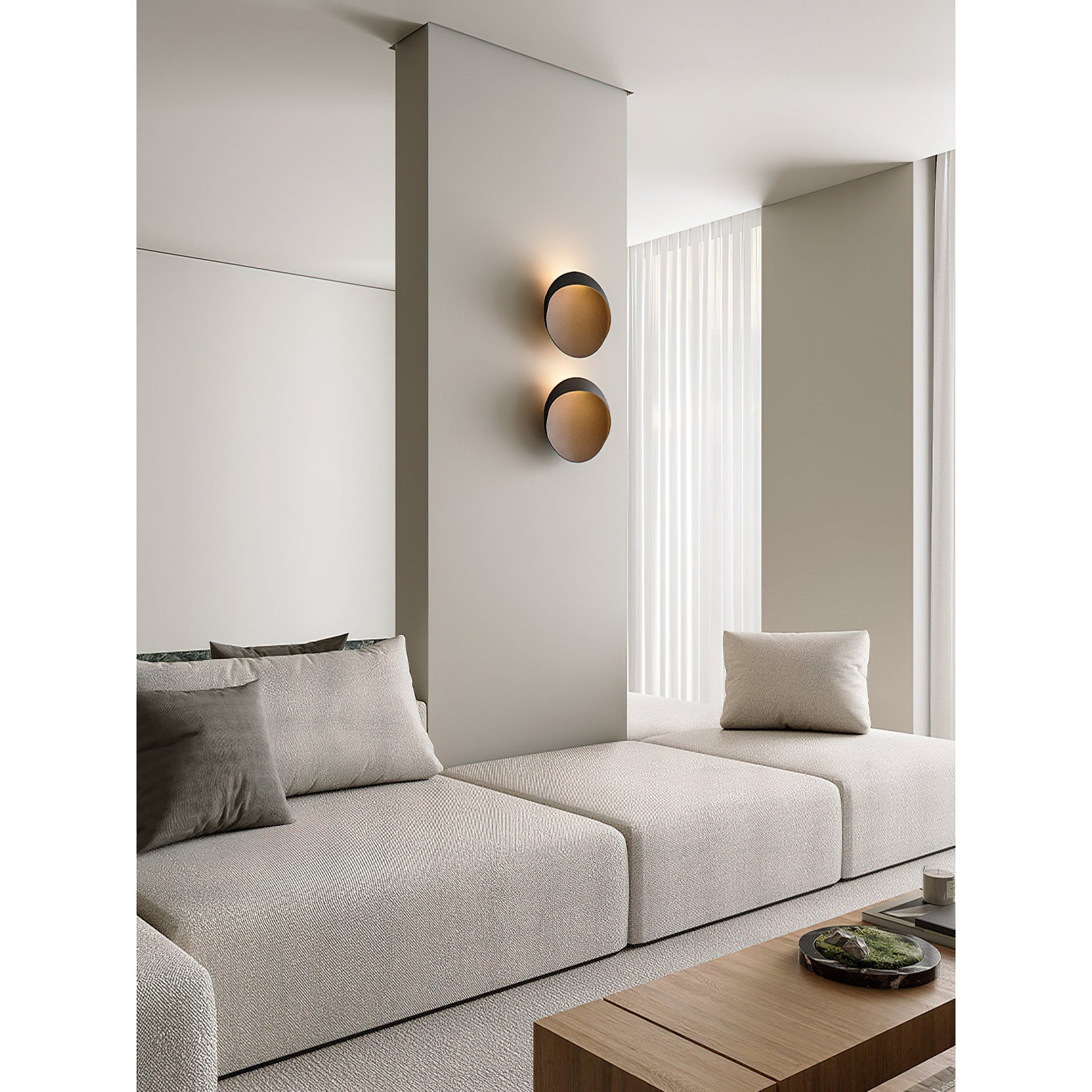 Detail of the indirect ambient light from the Flindt sconce.