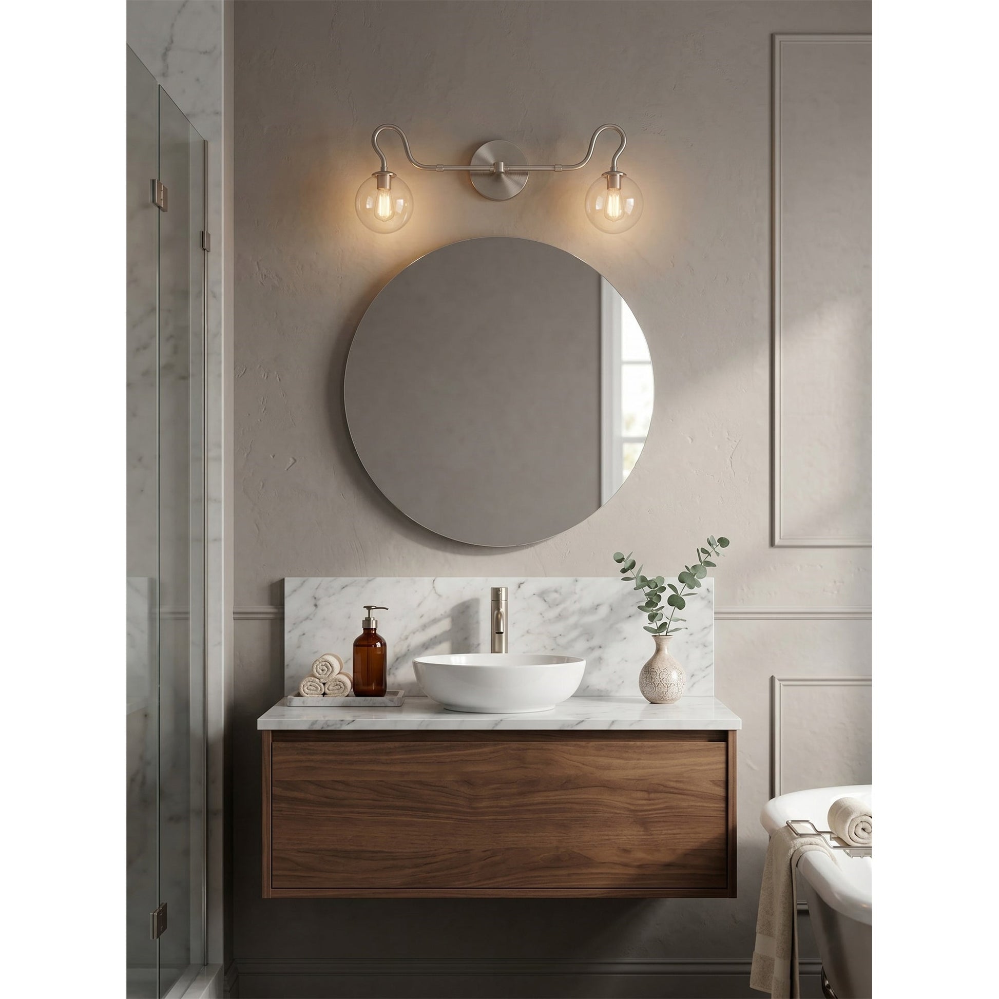 Detailed shot of the opaque white glass globe shade.