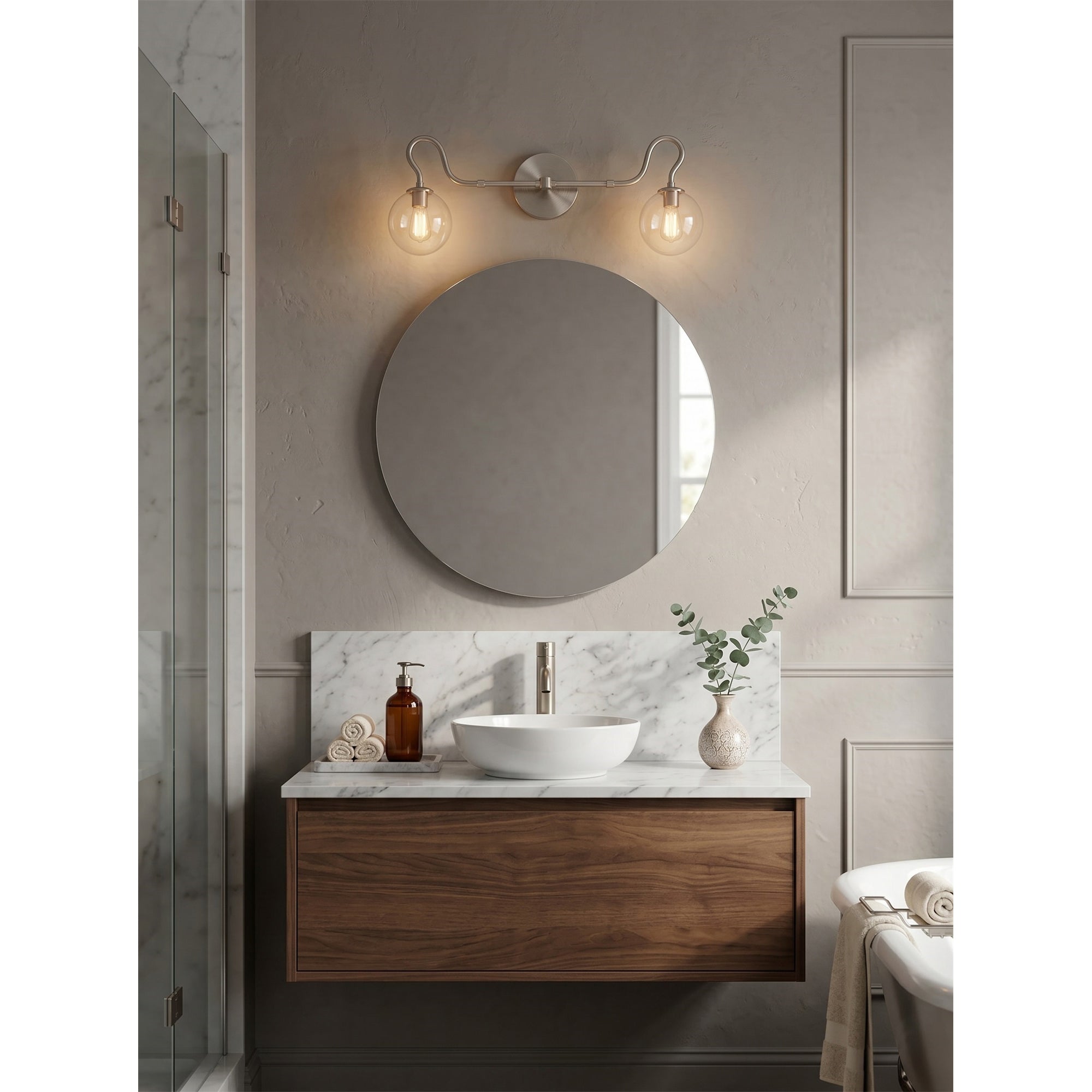 Detailed shot of the opaque white glass globe shade.
