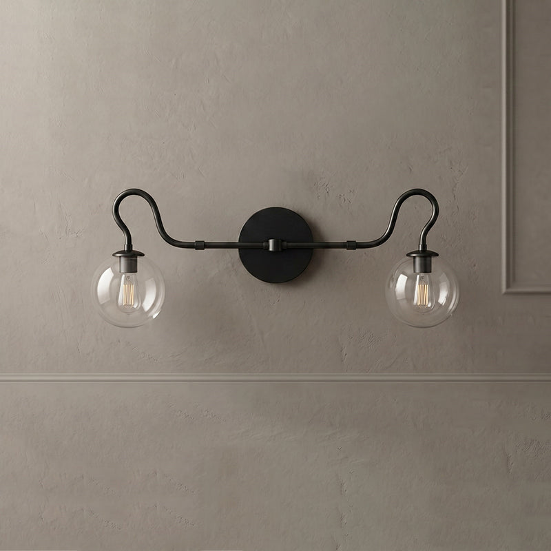 Detail of the circular mounting canopy in a brass finish.