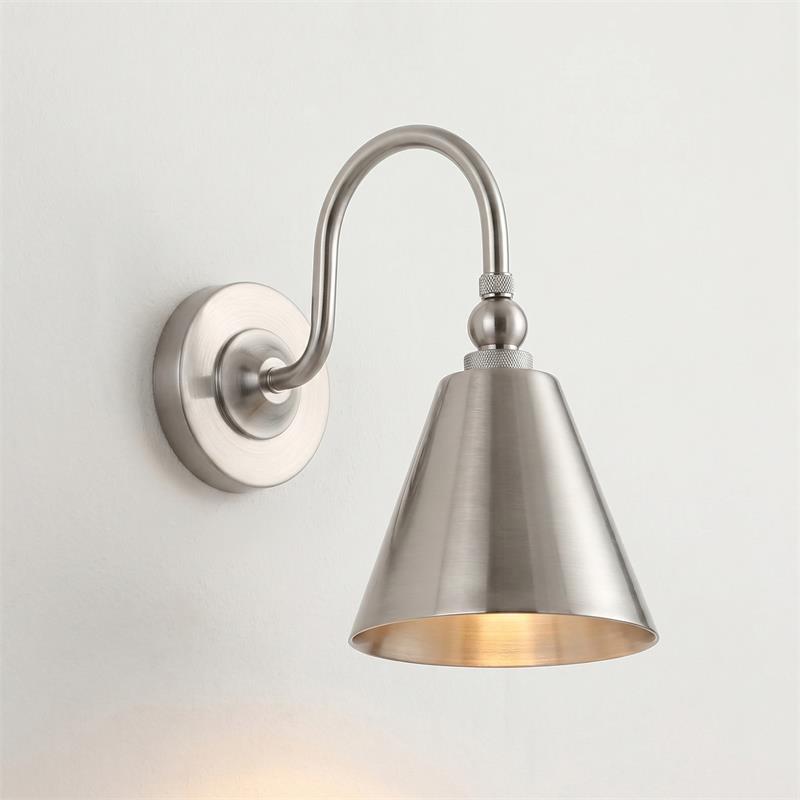Top-down view of the Forna Brass Wall Sconce.