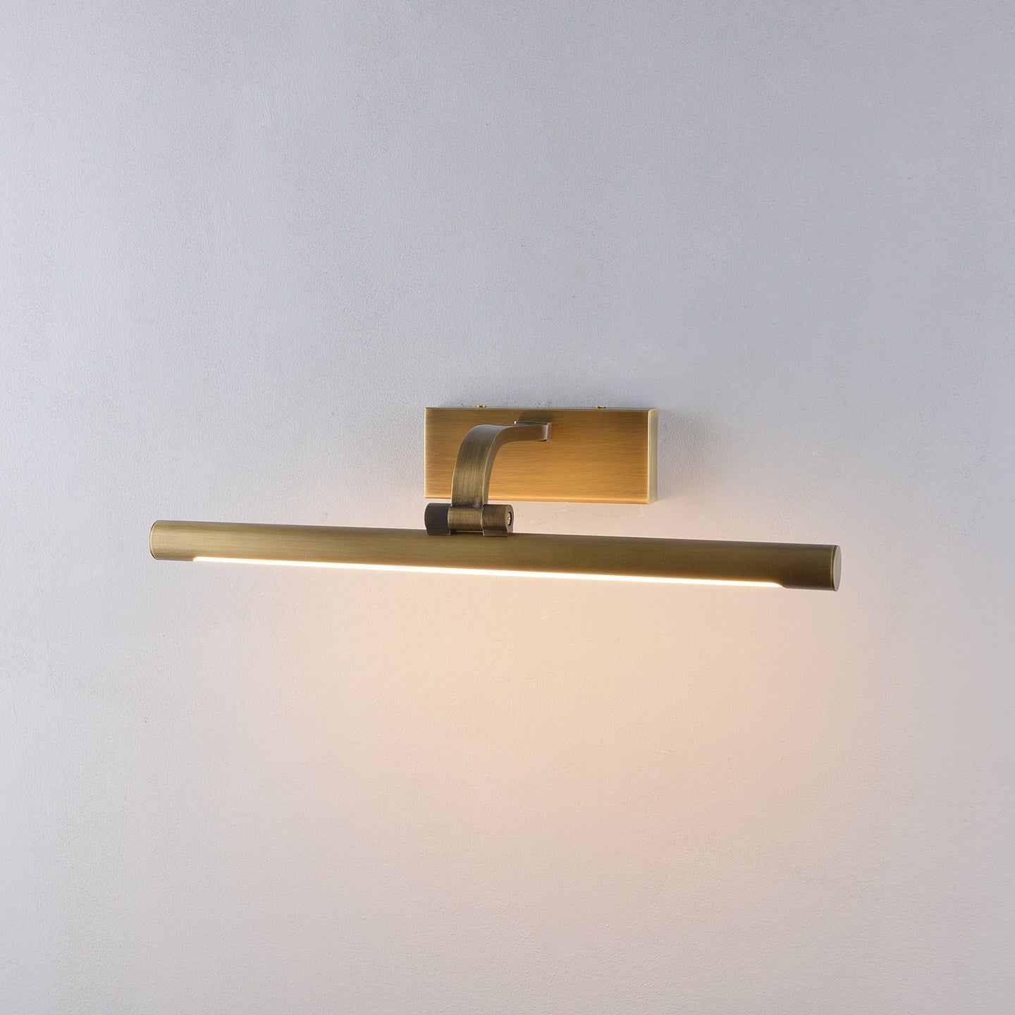 Close-up on the textured antique brass finish.
