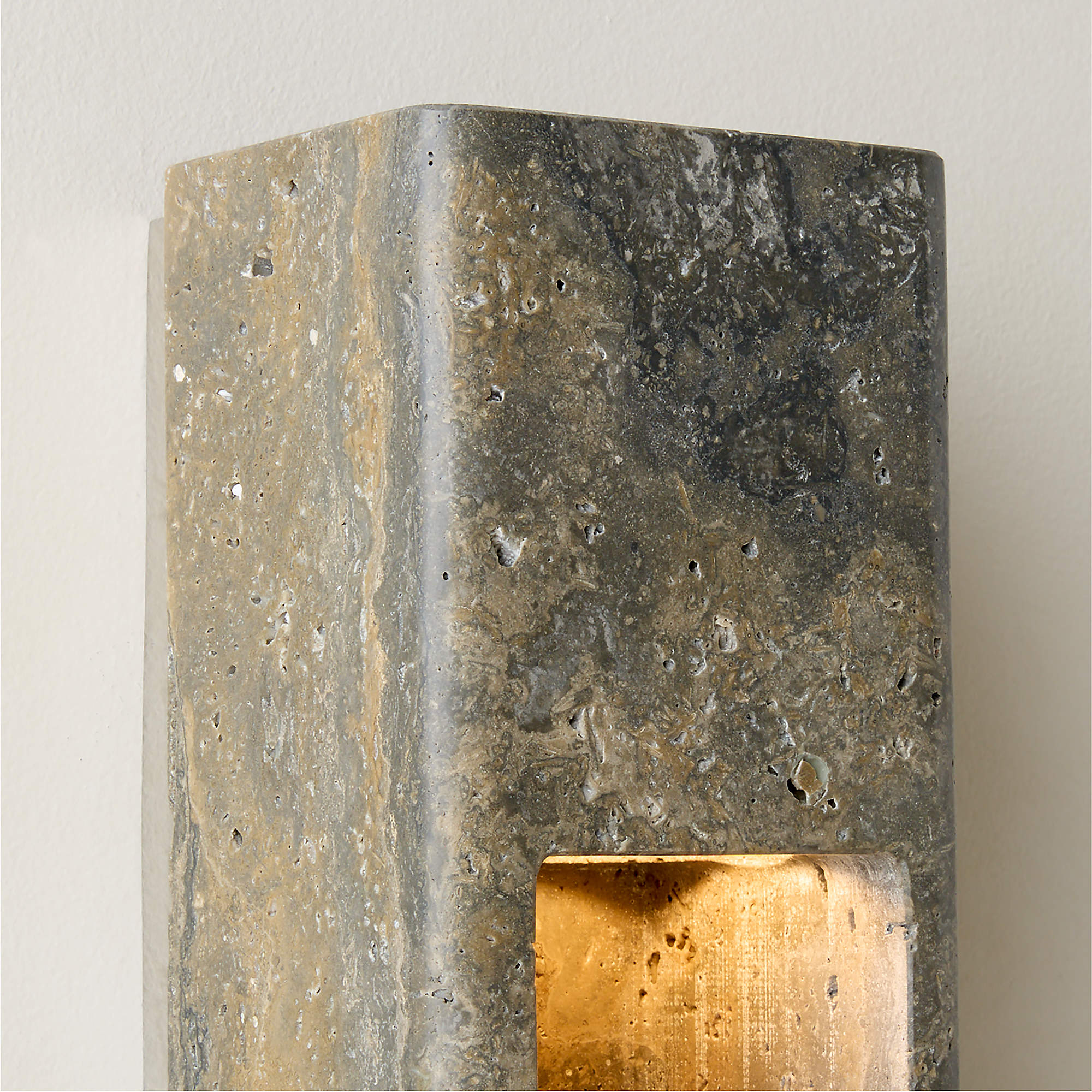 View of the back of the sconce showing mounting details.