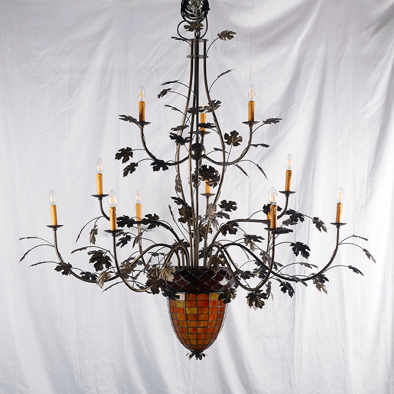The chandelier with lights turned off to show material details.