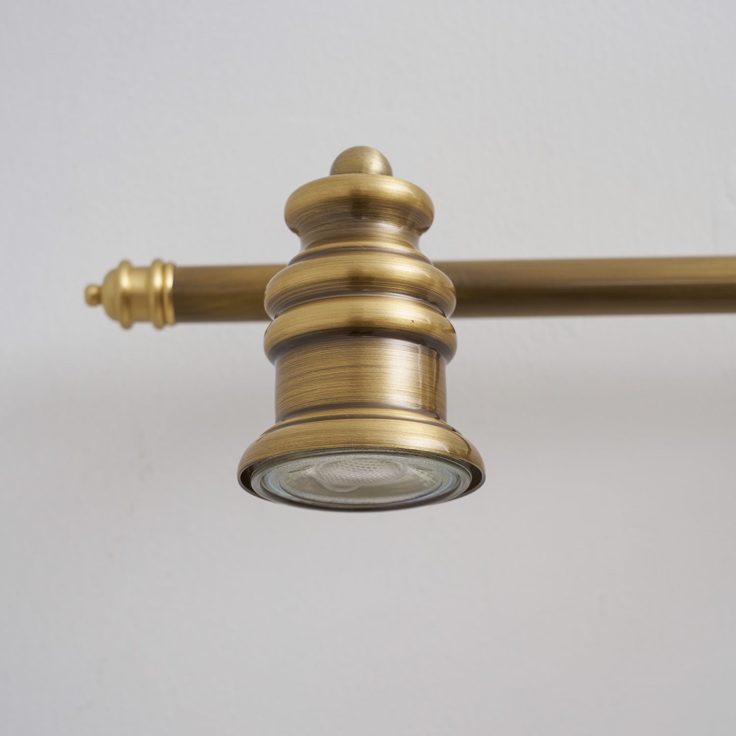 Front view of the four-head Halophane Brass Wall Lamp.