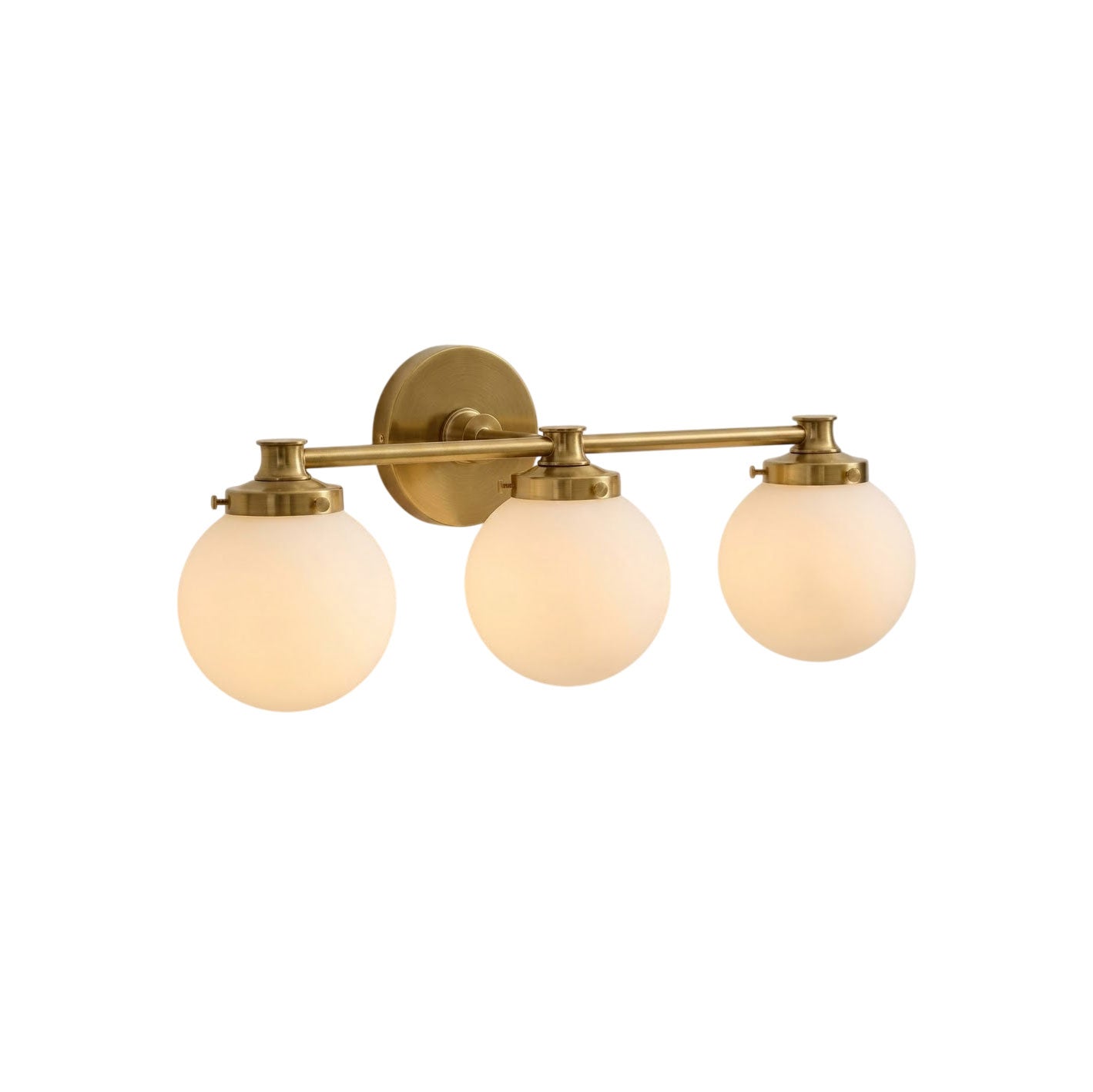 Hayes Glass Ball Wall Sconce with a single frosted globe and brass finish.
