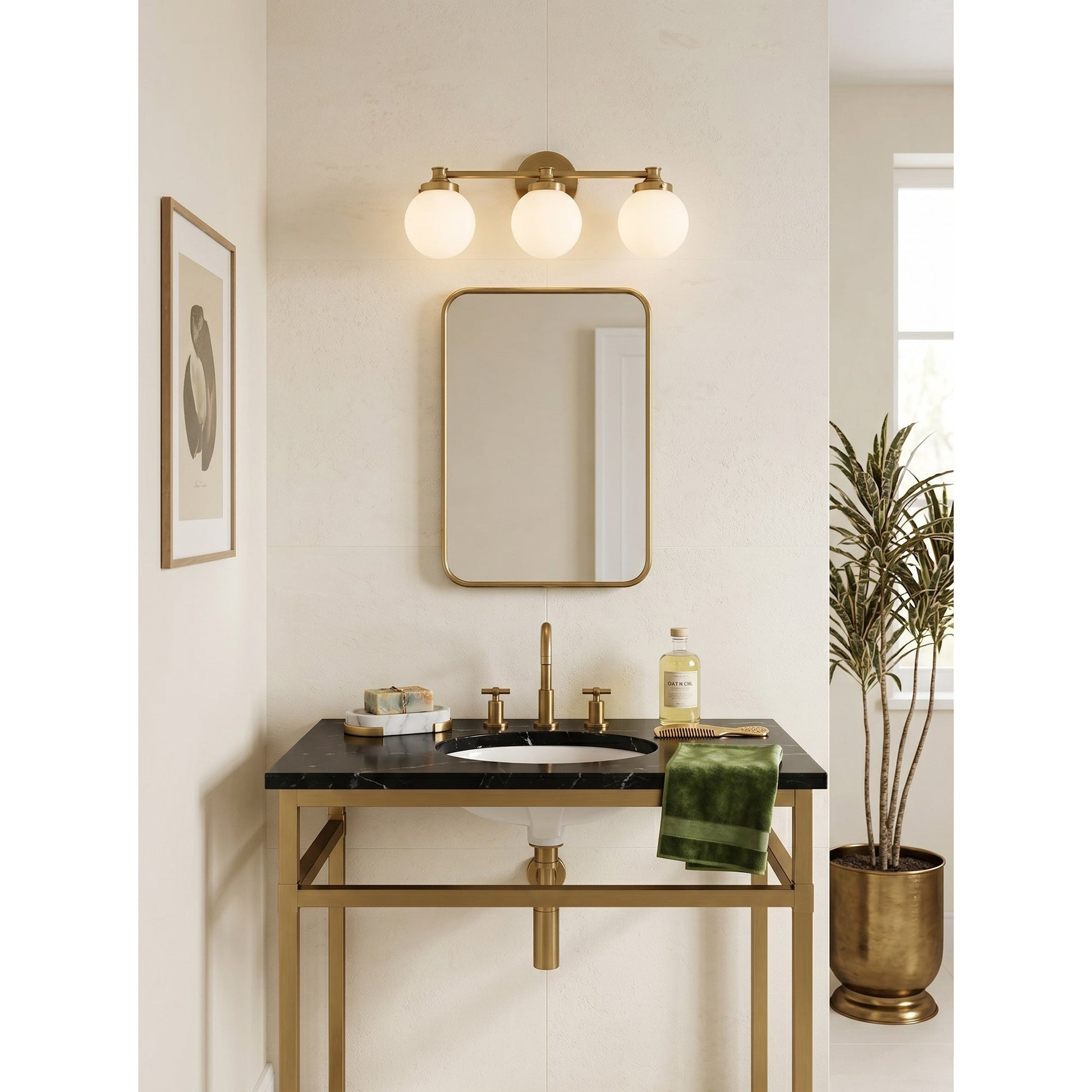 Angled view of the single-head Hayes sconce.