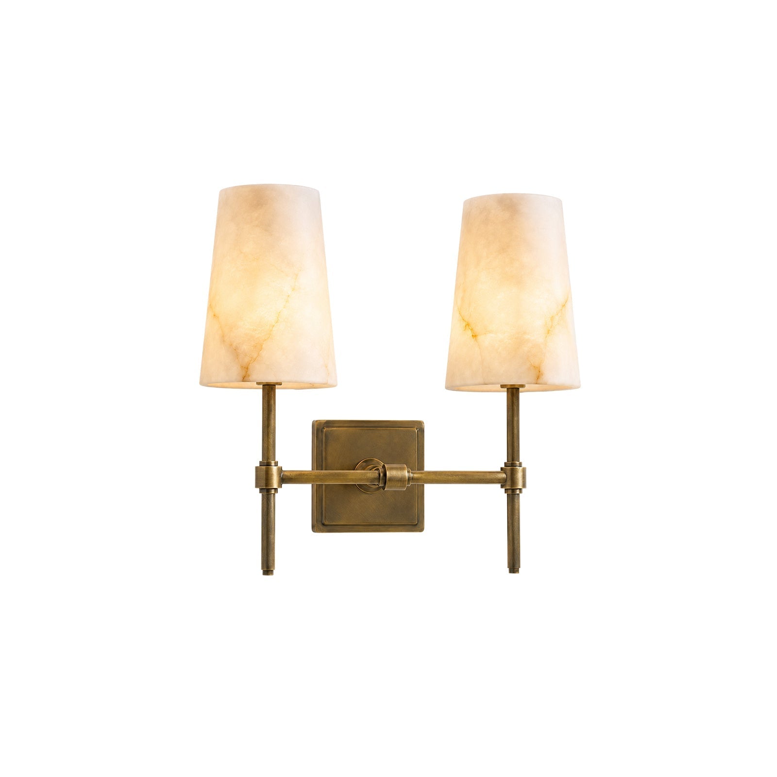 Hillsdale Alabaster Wall Sconce with a single head, shown against a neutral wall.