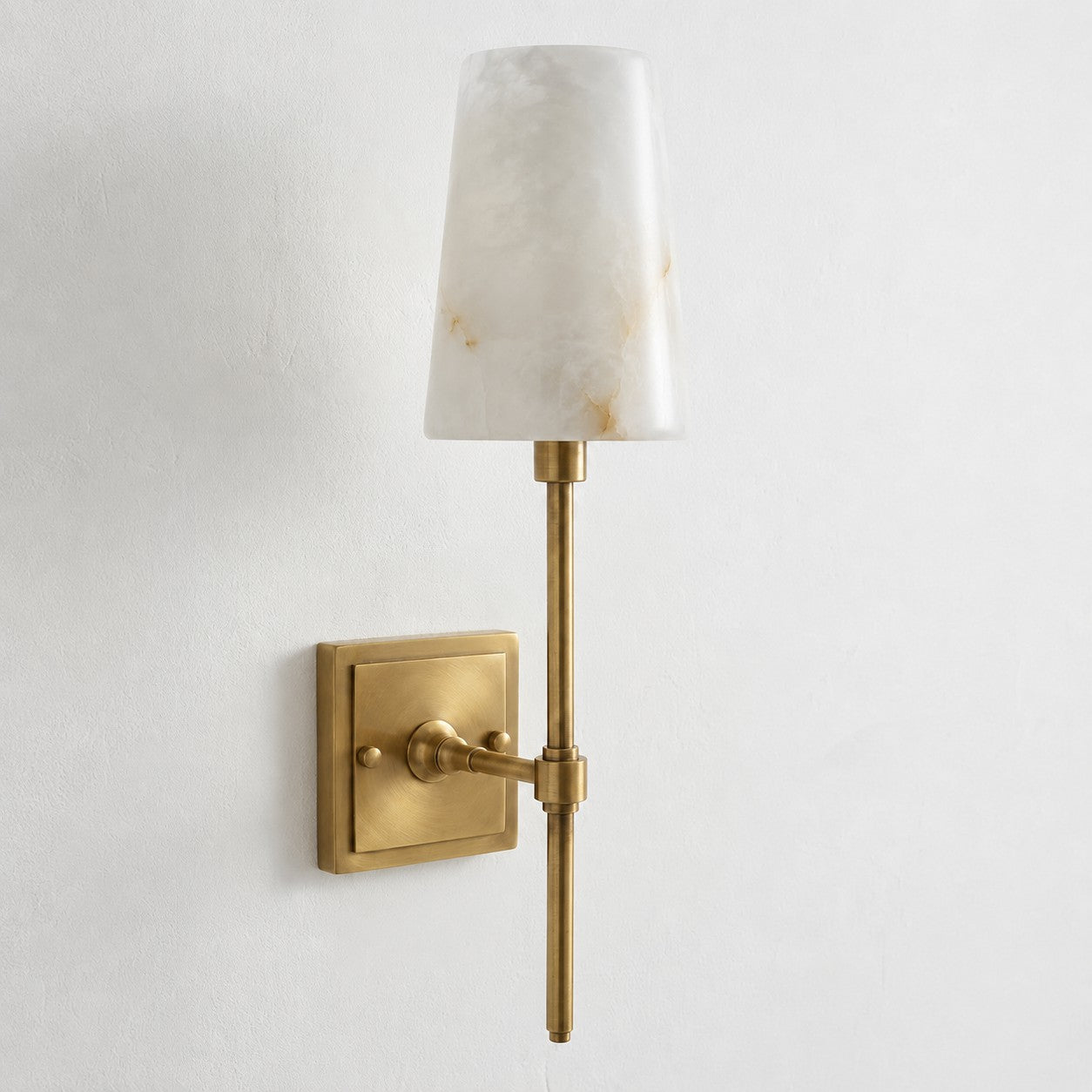 Front view of the single-head Hillsdale Alabaster Wall Sconce.