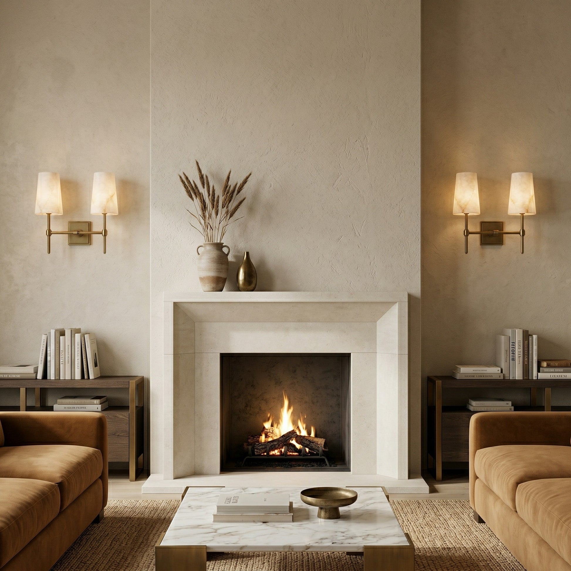 Side profile of the single-head Hillsdale Alabaster Wall Sconce.