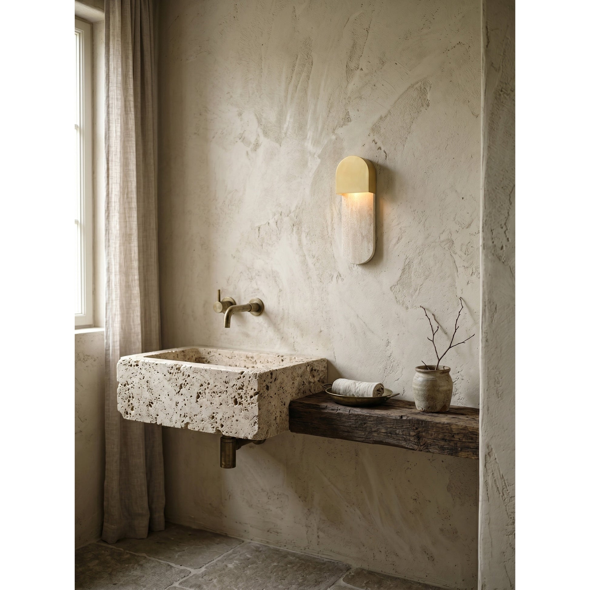 Dimensional drawing of the Hudson Wall Sconce with measurements.