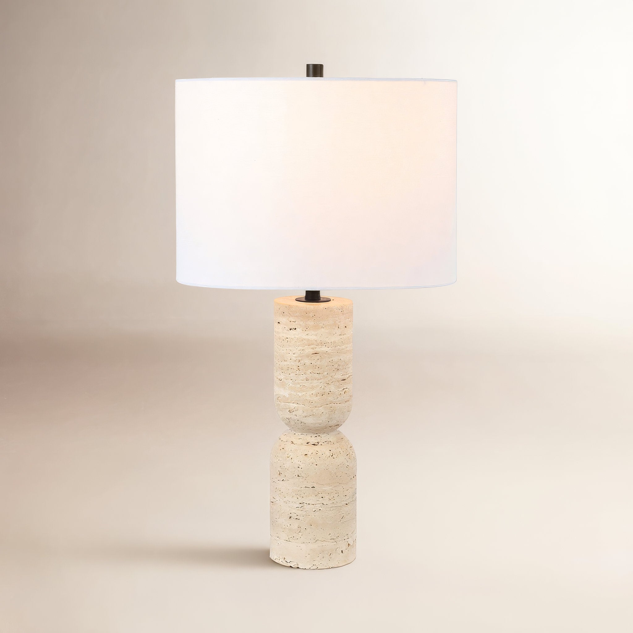 Jamia Travertine Table Lamp dimensions overlay.