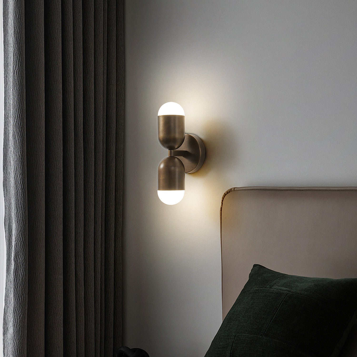 Jensen Wall Sconce installed in a long hallway, providing ambient light.