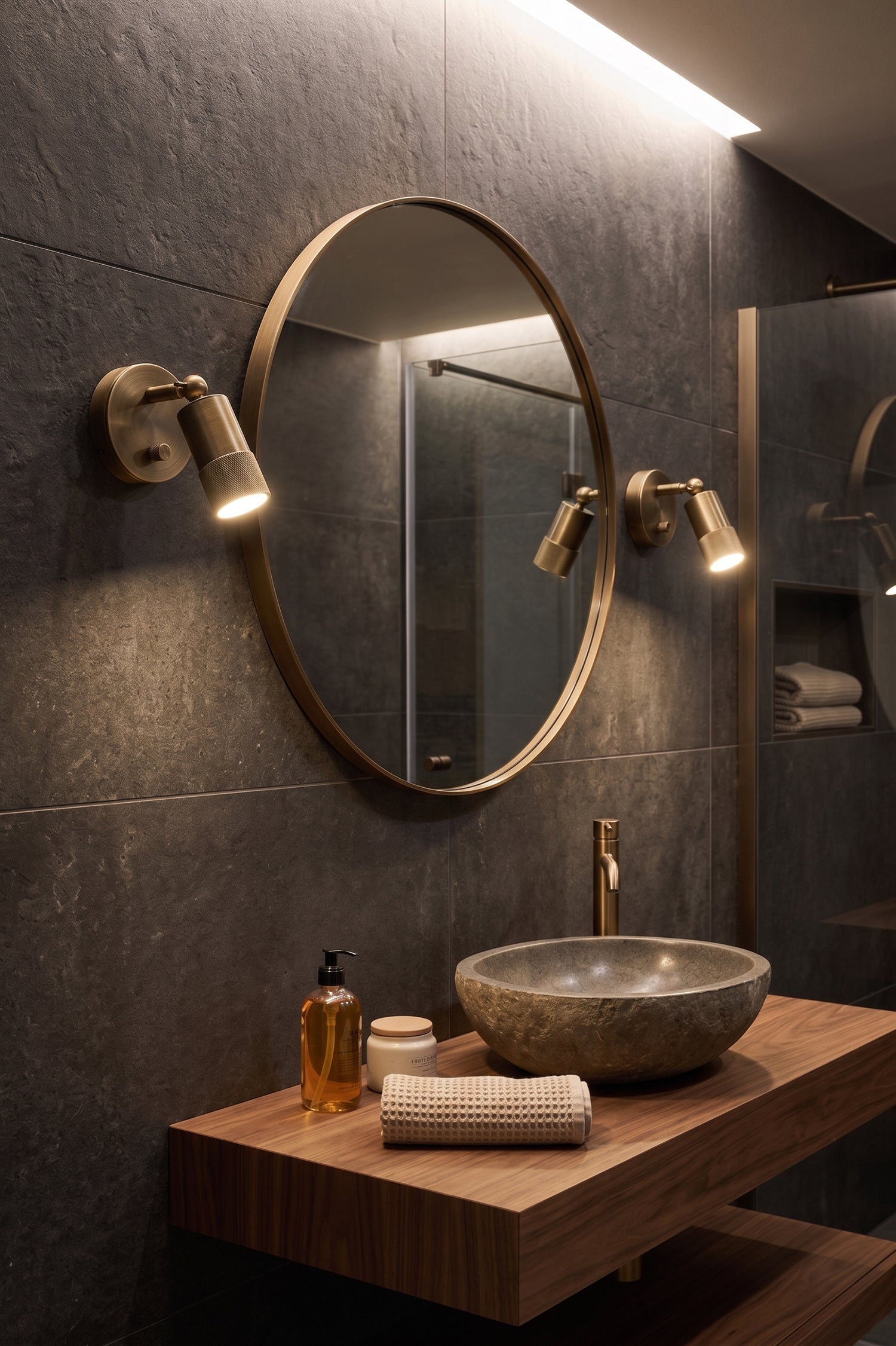 Close-up view of the Jura Wall Sconce's knurled texture.