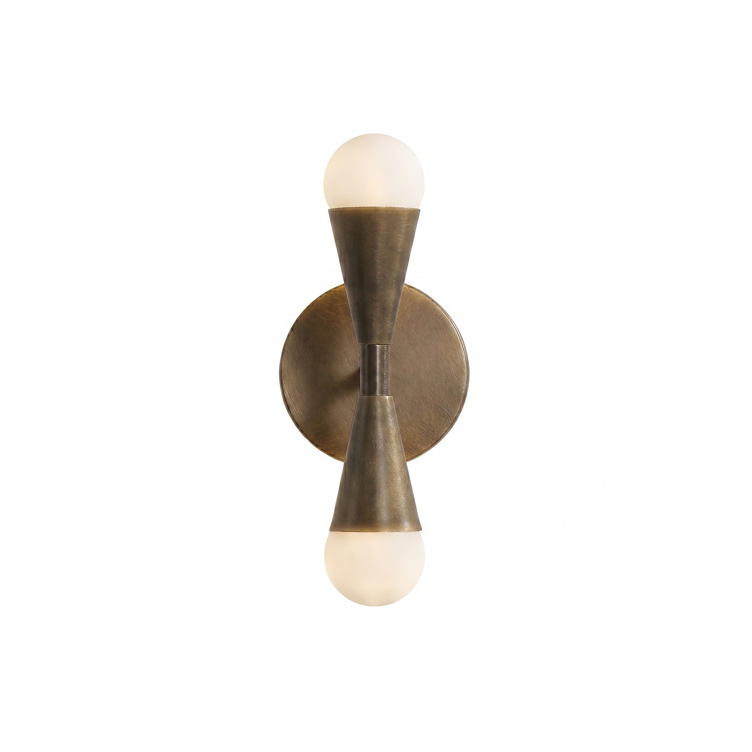 Karma Double Wall Sconce in antique bronze finish.