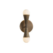 Karma Double Wall Sconce in antique bronze finish.