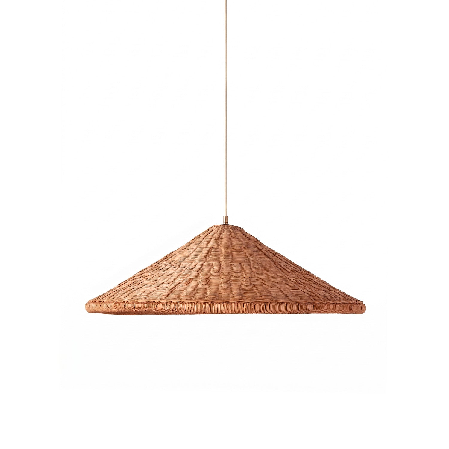 Kasbah Rattan Conical Pendant Lamp in a natural finish.