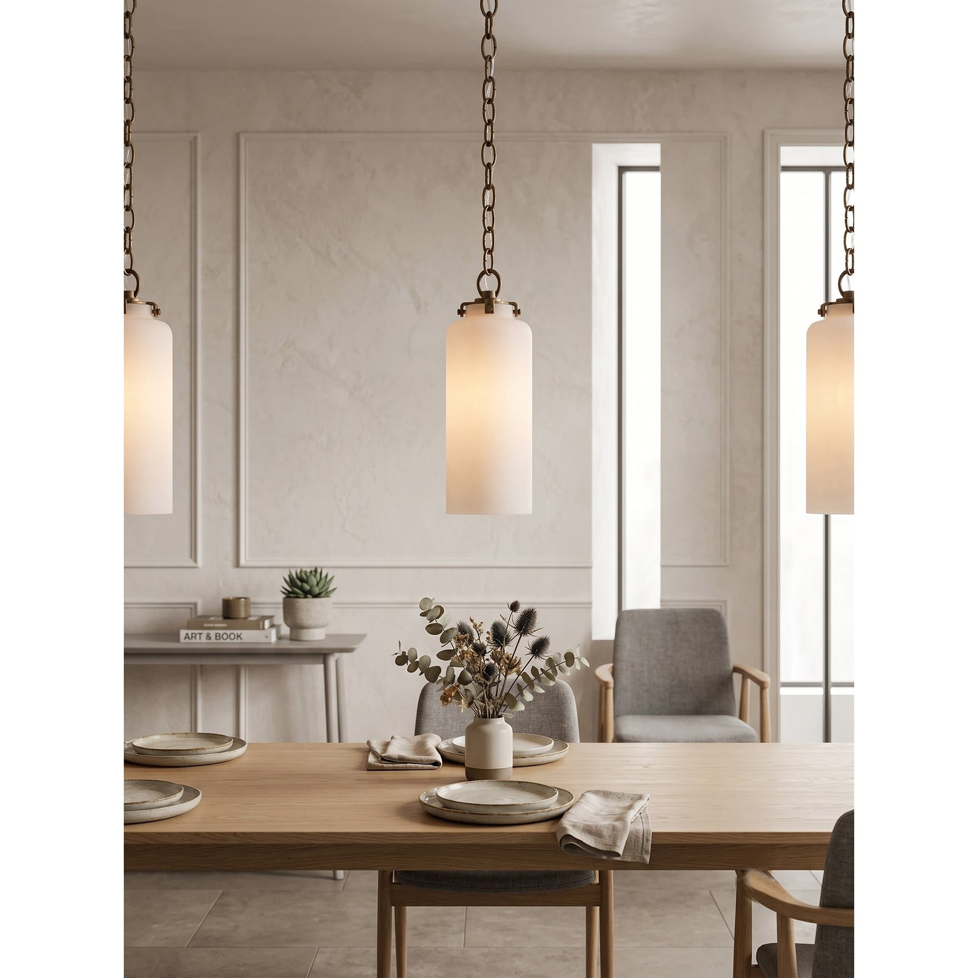Lifestyle view showing the warm, ambient glow of the lamp.