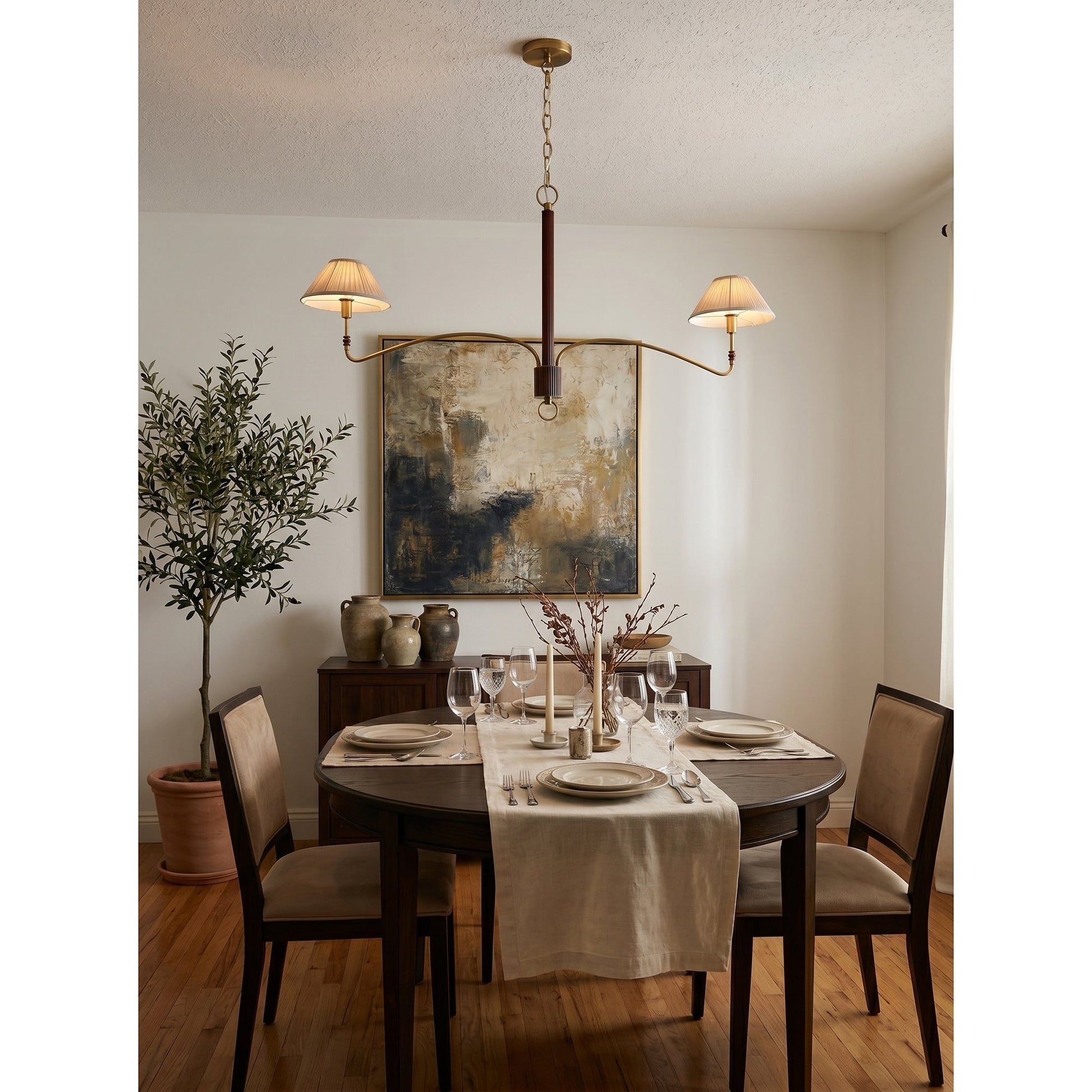 The adjustable chain and canopy of the Laurent Chandelier.