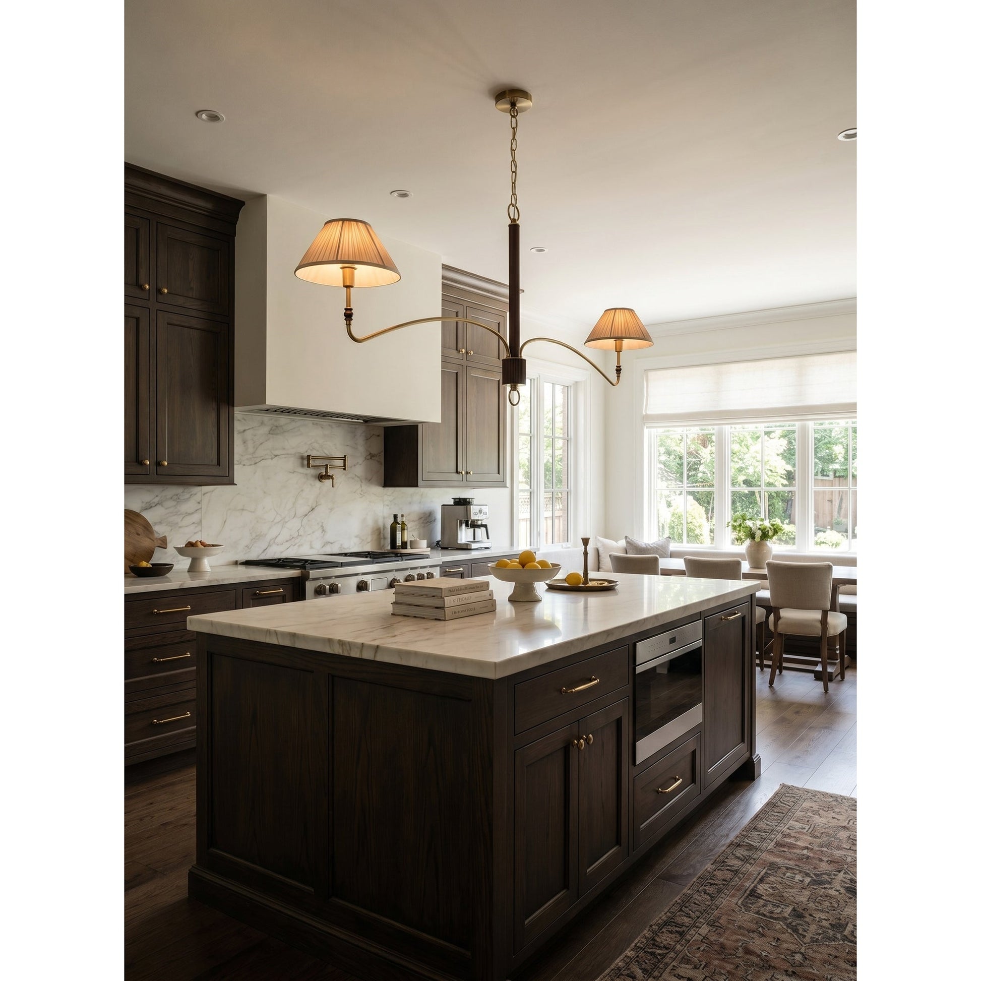 Full view of the 6-head Laurent Pleated Chandelier.