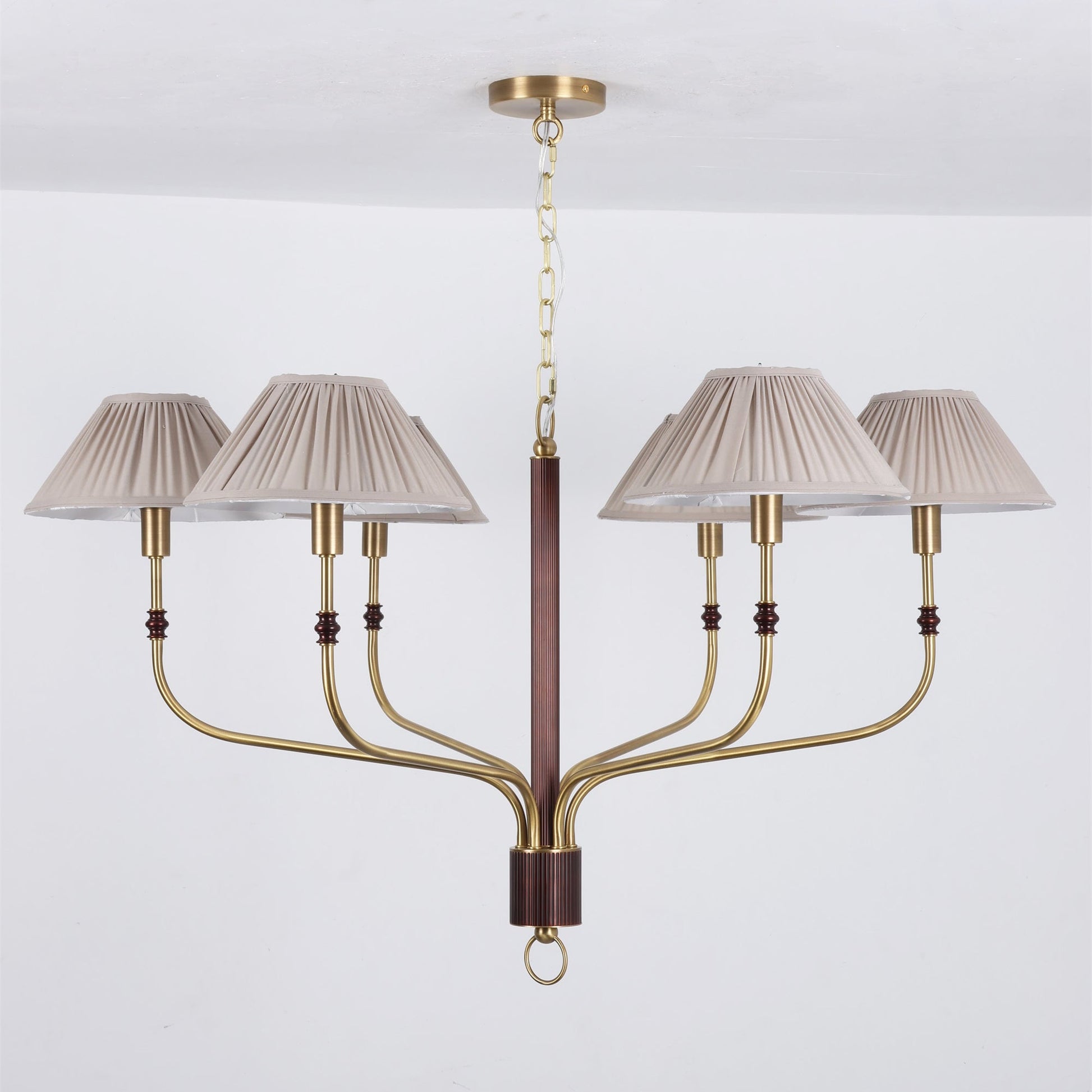 Angled view of the Laurent Chandelier highlighting its sweeping arms.