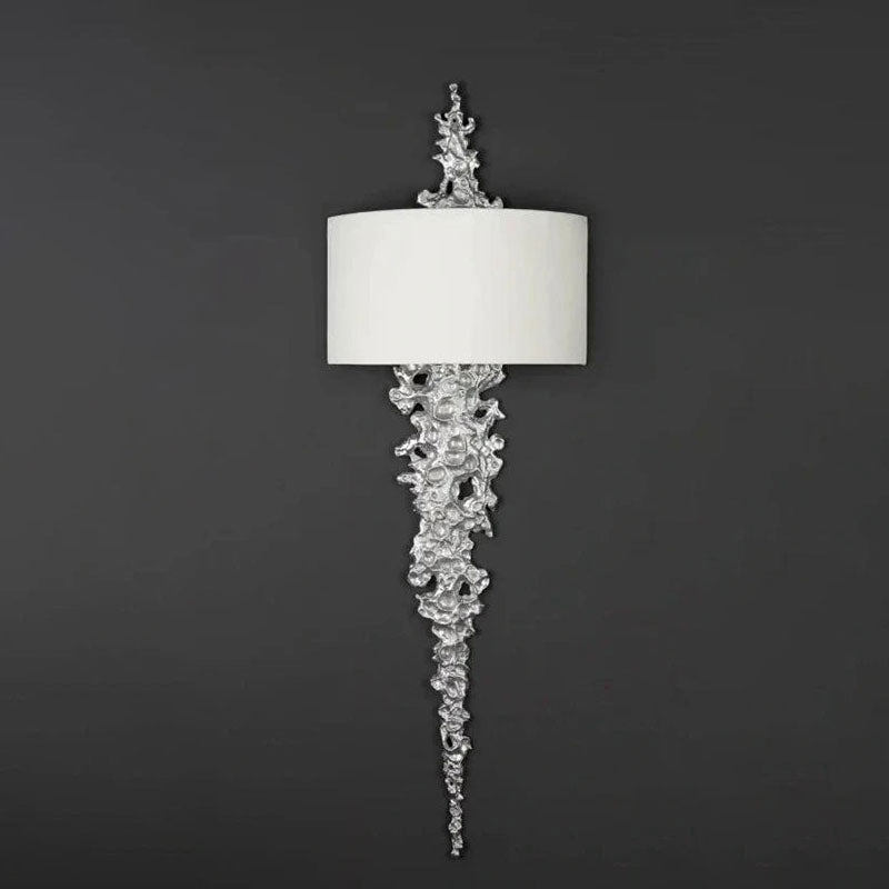 Top-down view of the Lava Wall Sconce and its fabric shade.