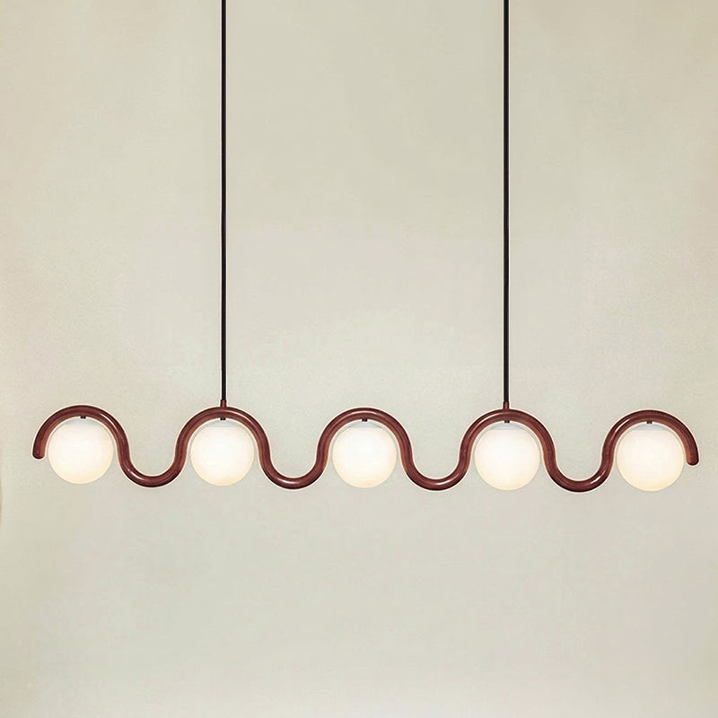 View from below of the Lenox Linear Ball Pendant Lamp.