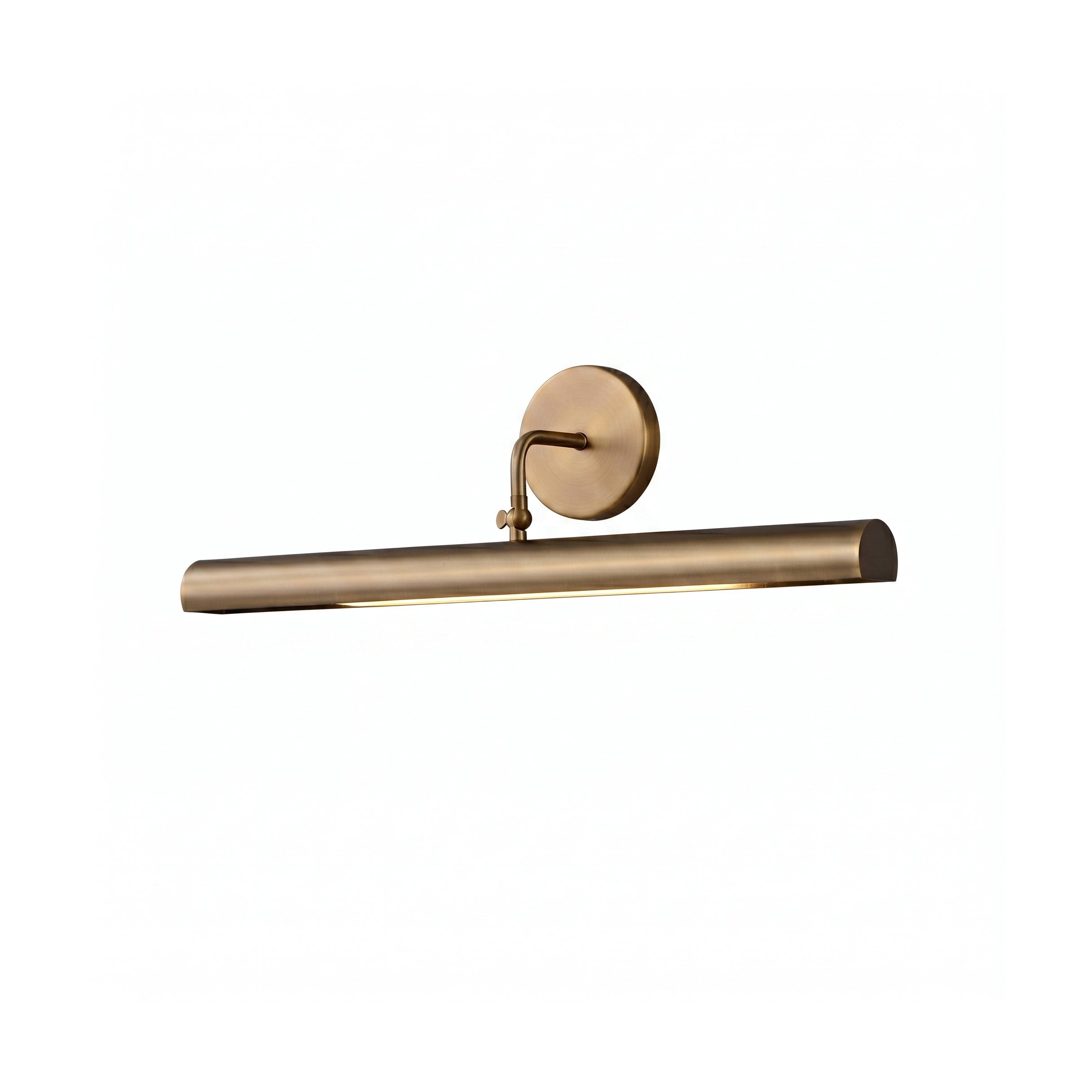 Loxen Wall Sconce in brushed brass, front view.