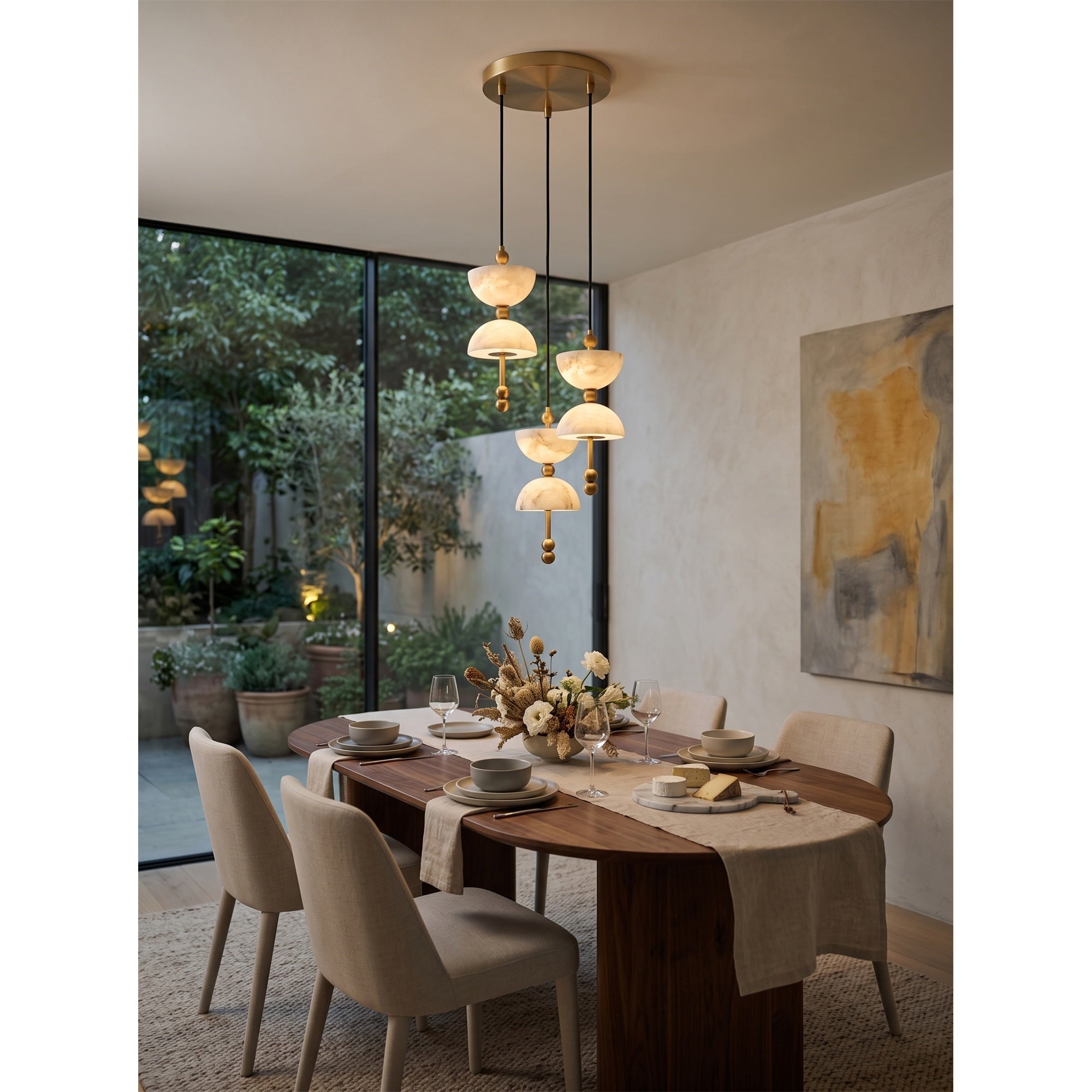 The 7-head Lyra Chandelier with its impressive vertical presence.
